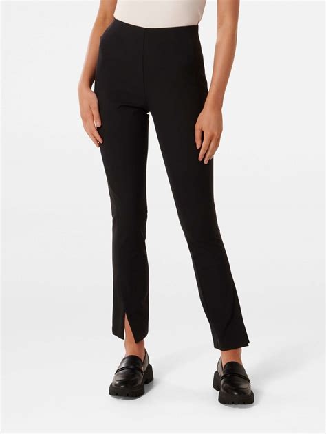 Buy Black Connie Split Hem Slim Leg Pants Online