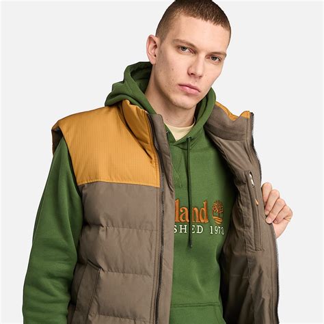 Welch Mountain Durable Water-Repellent Puffer Vest for Men in Yellow/Brown