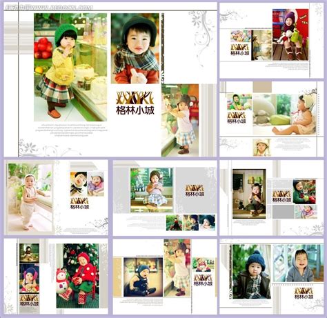小清新卡通相册图集儿童成长纪念册PPT模版模板下载_相册_图客巴巴