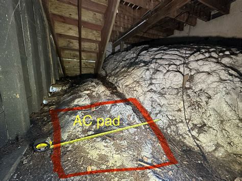 concrete - Air conditioner condenser pad over rocky, uneven ground ...