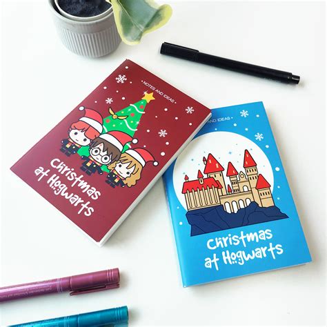 Official Harry Potter Christmas Themed A6 Blank Pocket Notepads 60 Pag ...
