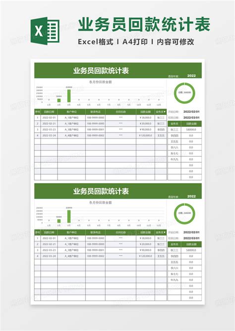 家居产品销售回款统计表Excel模板 - 财务报表 - 系统之家办公