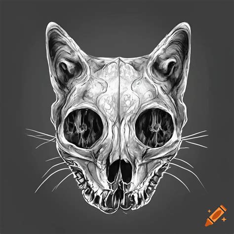 Cat Skull Drawing
