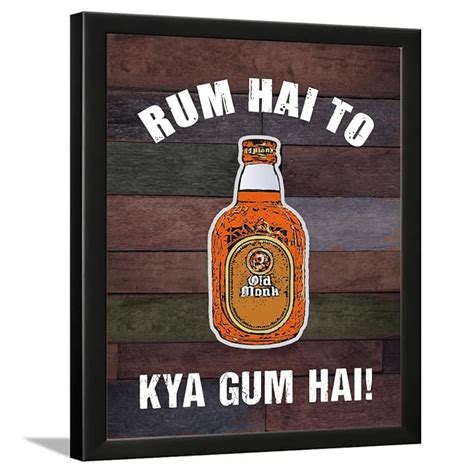 Chaka Chaundh - Rum hai to kya gum hai Alcohol Quotes Frames - Bar ...
