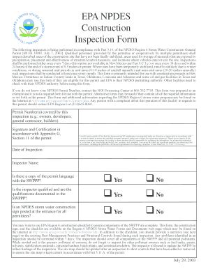 Image result for NPDES Inspection Form