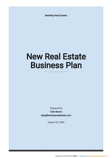 Real Estate Business Plan Template 的图像结果