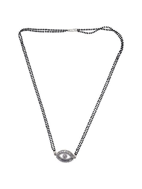 Big Evil Eye AD Pendent Silver Short Mangalsutra – Digital Dress Room