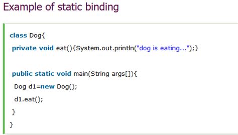 Static and Dynamic Binding Example 的图像结果