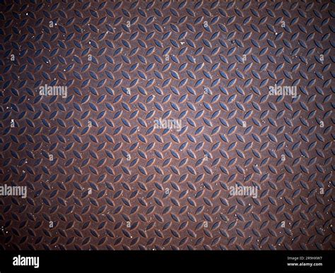 Metal Floor Plate With Diamond Pattern.Black metal background or black ...