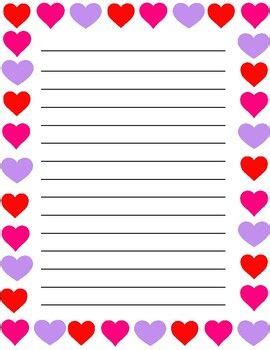 Valentine's Day Paper Template for Writing | Paper template, Valentines ...