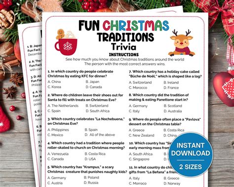 Christmas trivia game printable christmas traditions trivia christmas ...