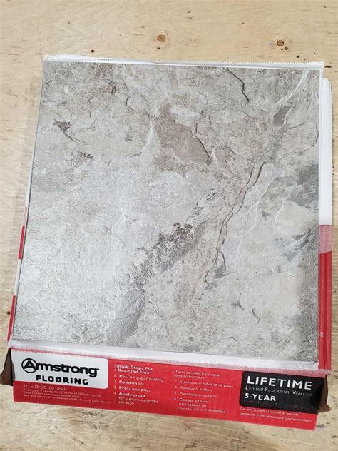 Armstrong Flooring 12x12 Peel & Stick Laminate Tiles 1 Box = 24 sq ft ...