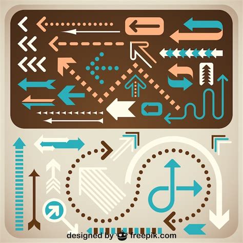 Creative arrows set retro design | Free Vector