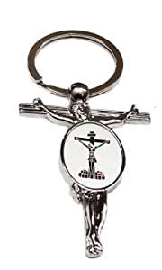 Felicity Jesus Christ Cross Silver Metallic Keyring : Amazon.in: Fashion