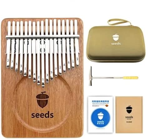 Seeds Kalimba Thumb Piano 17 Keys Okoume wood ultra-lightweight ...