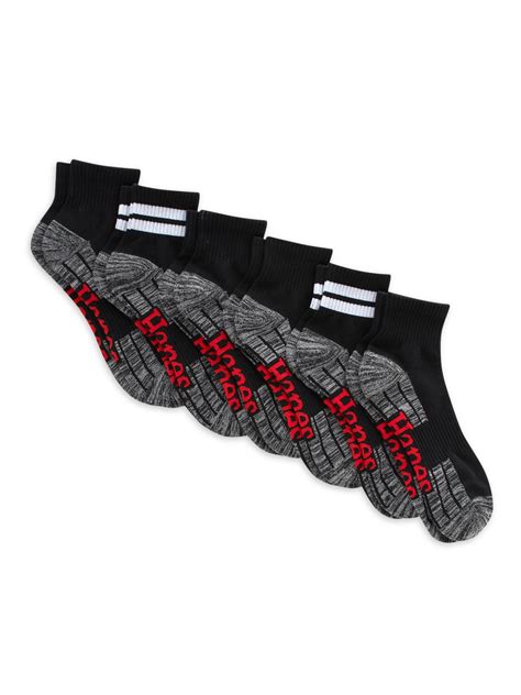 Hanes Originals Men's Moisture Wicking Ankle Socks, 6-Pack - Walmart.com