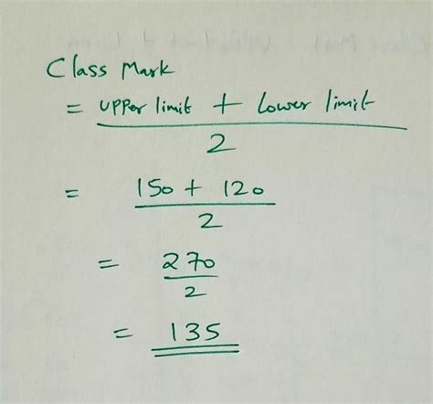 Find the class mark of the interval 120-150 - Brainly.in