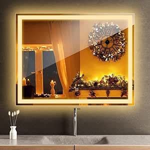 Buy VENETIAN IMAGE Modern Rectangular Led Mirror for Bathroom with ...