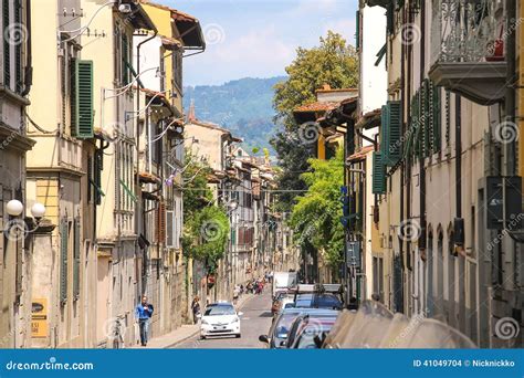 People on the Street of the Ancient Italian City Florence Editorial ...