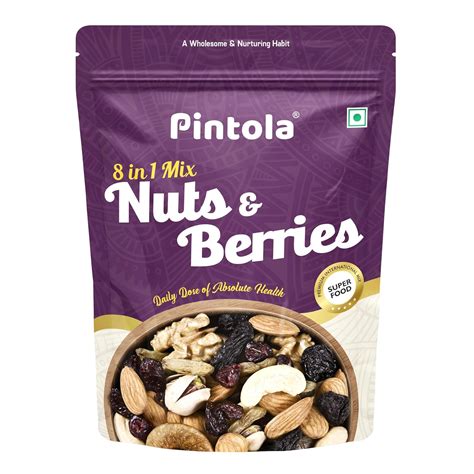 Pintola Premium 8 in 1 Mix Nuts & Berries 200g | Contains Almonds,Black ...