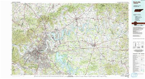Downtown Nashville Topographical Map Classic USGS Tennemo Tennessee