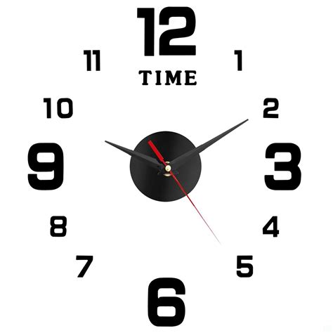 ABOUT SPACE Wall Clock - DIY Wall Sticker Clock Self Adhesive, Non-Tic ...