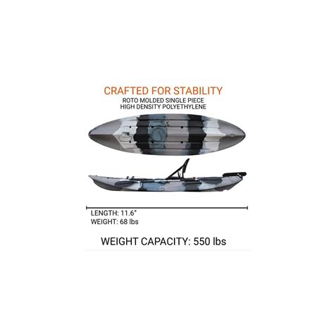 Buy BKC UH-RA220 11.5 Foot Angler Sit On Top Fishing Kayak with Paddles ...