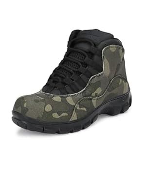 Buy Eego Italy Steel Toe Combat Safety Boots WW_86_Green_6 at Amazon.in