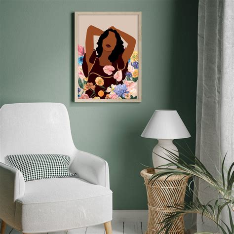 Floral Bohemian Woman Poster - Floral Prints – Nook At You