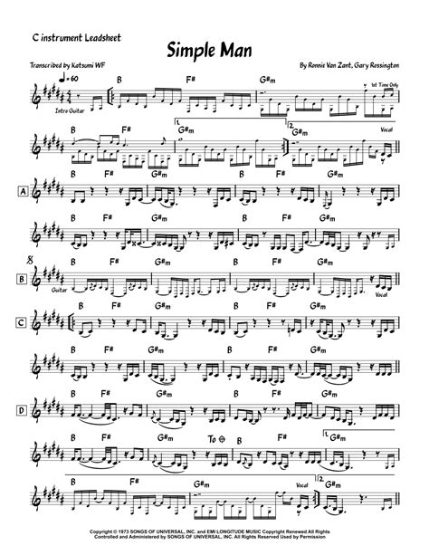 Lynyrd Skynyrd Simple Man Guitar Chords