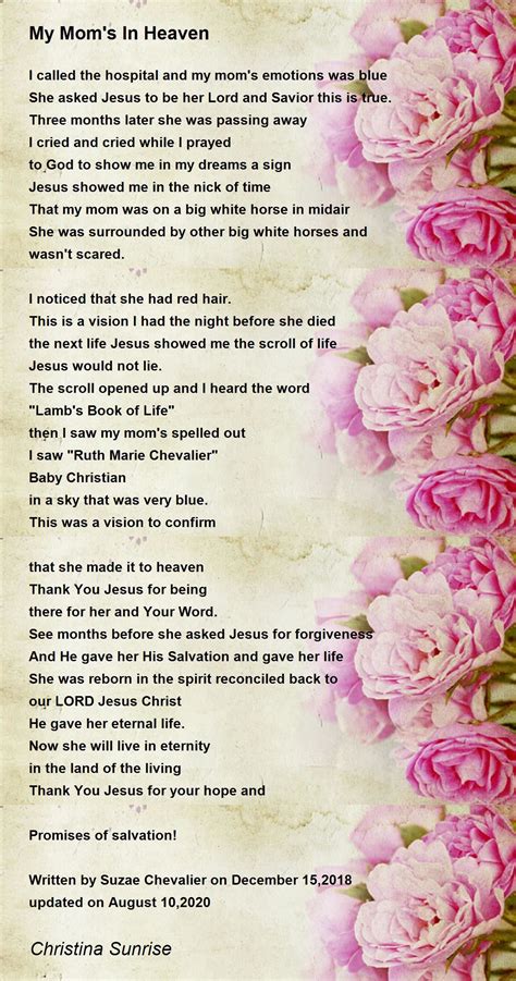 Christmas Poem For My Mom In Heaven at Meg Mullen blog