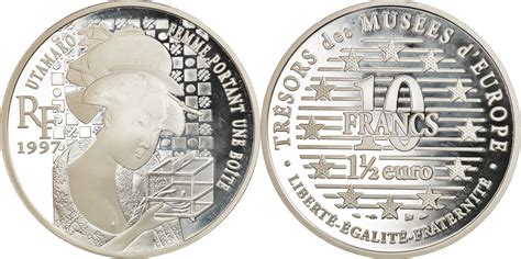 France 10 Francs-1.5 Euro 1997 Paris Coin, Paris, Proof, Silver, KM ...