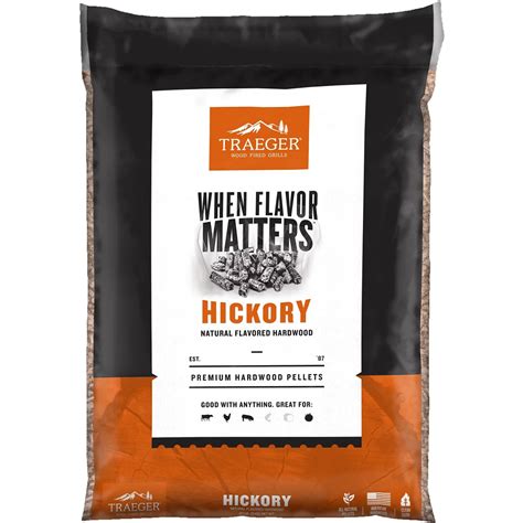 Traeger Hickory Hardwood Pellets, 20 Lb. | Grill Accessories | Patio ...