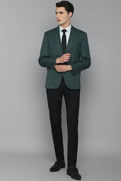 Buy Men Green Slim Fit Check Formal Blazer Online - 800549 | Louis Philippe