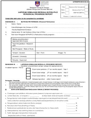 Fillable Online LAPORAN KEMAJUAN BERKALA M Fax Email Print - pdfFiller