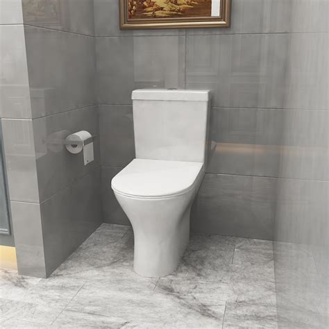 Buy Biubiubath Round Toilet Close Coupled Soft Close Seat Cistern ...