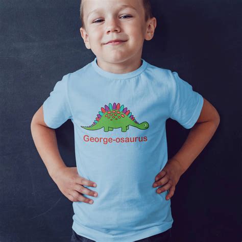 Personalised Children's Dinosaur T Shirt By Pink Pineapple Home & Gifts