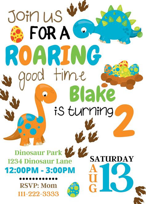 Digital Dinosaur Party Invitations at Chantal Jarvis blog