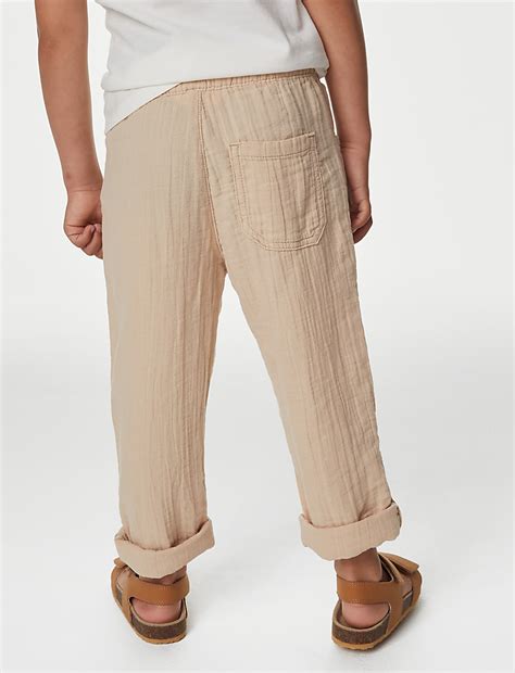 Buy Pure Cotton Double Cloth Trousers (2-8 Yrs) at Marks & Spencer