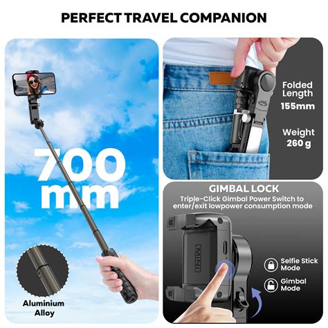 WeCool G2 Gimbal for Phones with LED Fill Lighgt, Anti-Shake 1-Axis Gi
