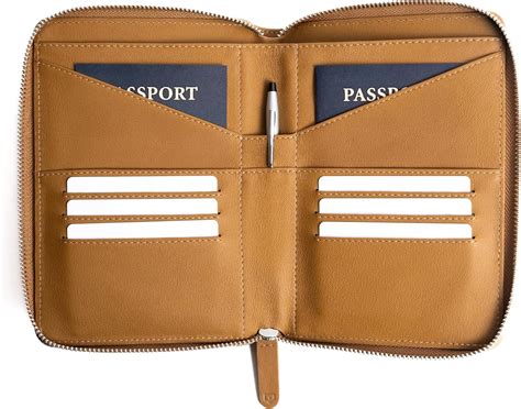 Amazon.com | Full Grain Leather Family Passport Holder for 2-4 Passports - RFID Passport Holder ...