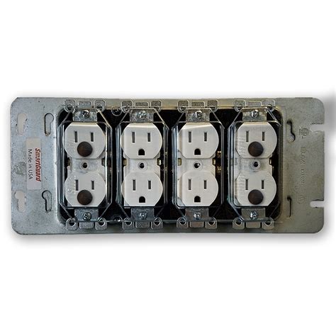 4 Gang Pre-Fab Cover, Duplex Outlets, with Pins, 10 count | Plastic ...