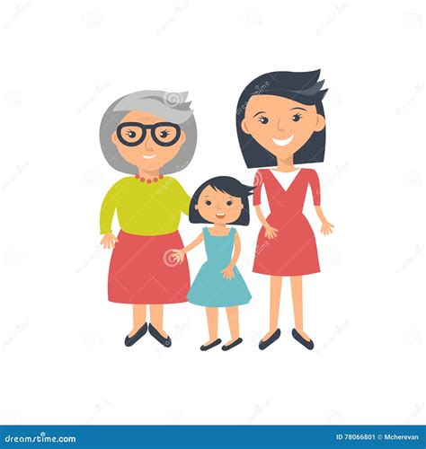 Three Ages of Women from Child To Senior Stock Illustration ...