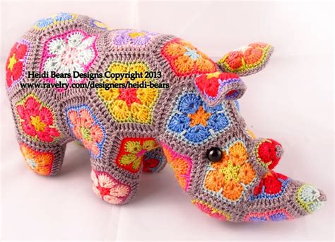 Image result for Crochet African Flower Elephant Tutorial