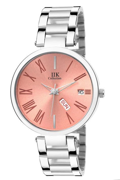 IIK COLLECTION Watches for Women Round Studded Dial, Day and Date ...
