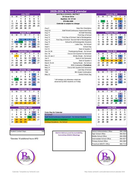 Bayfield School District CO Calendar 25-26 Revised [PDF] - EduCounty