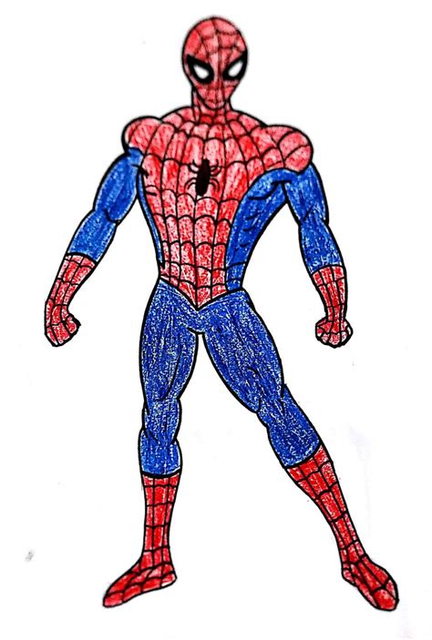 spiderman drawing colored