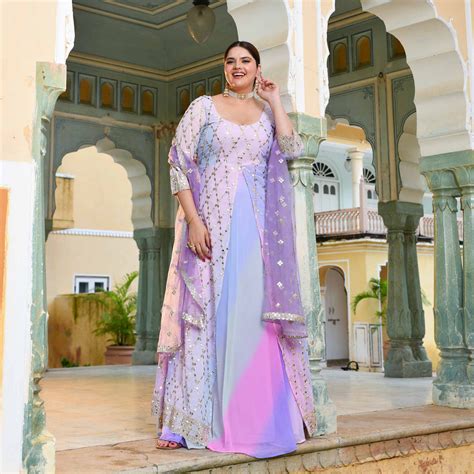 Buy Aurora Beauty Sequin Embroidered Georgette Anarkali Dress | Meera ...