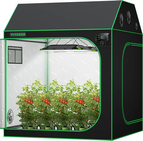 VIVOSUN 60"x60"x72" Indoor Grow Tent, Roof Cube Tent with Obeservation ...