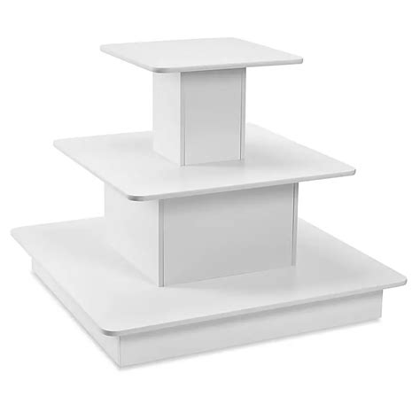 3 Tier Display Table - White H-5714W - ULINE